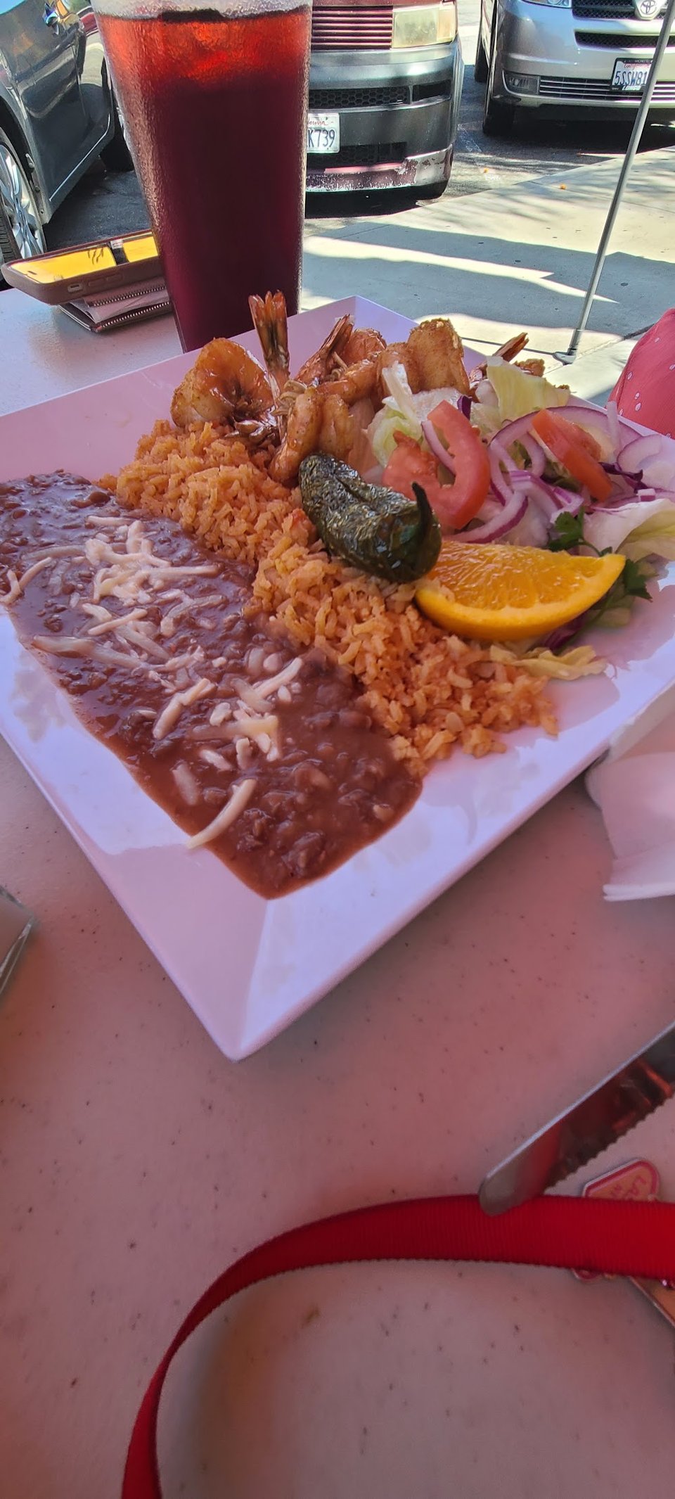 Menu page with seafood selections